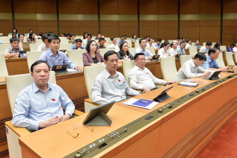 Đoàn ĐBQH tỉnh Thanh Hóa tại Kỳ họp thứ Bảy, Quốc hội Khóa XV. Ảnh Hồ Long